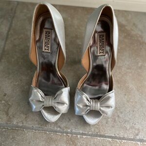Badgley Mischka silver high heels